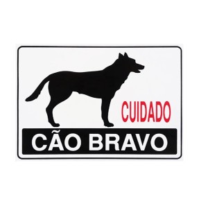 Placa Sinalizadora Cão Bravo ACESSO