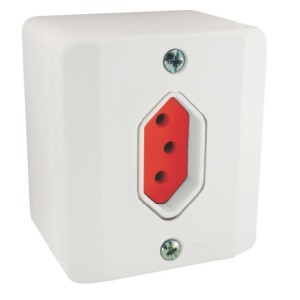 Tomada 2 Polo + Terra 20A Vermelha S/X RADIAL