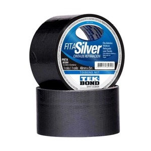 Fita Silver Tape Preto 48MMX5M TEK BOND