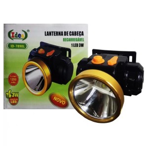 Lanterna Cabeça Recarregável 3W IDEA