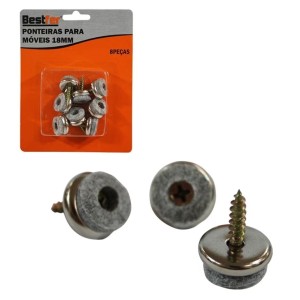 Ponteira P/Movéis Feltro 18MM C/8 BESTFER