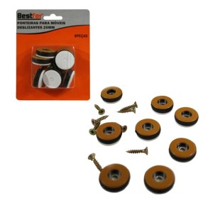 Ponteira P/Movéis Deslizante 25MM C/8 BESTFER