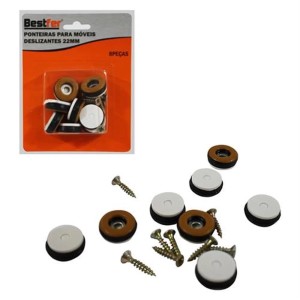 Ponteira P/Movéis Deslizante 22MM C/8 BESTFER