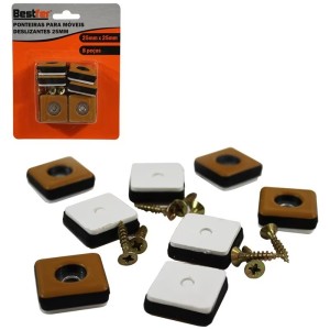 Ponteira P/Movéis Deslizante 25MM C/8 BESTFER