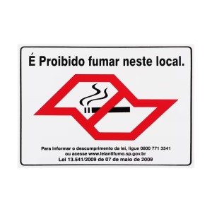 Placa Sinalizadora Proibido Fumar ACESSO