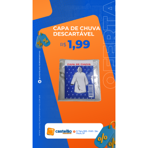 Capa de Chuva Descartável Transparente TRX