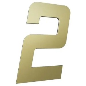 Número ACM ''2'' Ouro Escovado 13CM NUMERAL