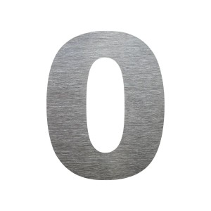 Número ACM ''0'' Aço Escovado 6CM NUMERAL