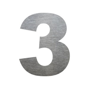 Número ACM ''3'' Aço Escovado 6CM NUMERAL