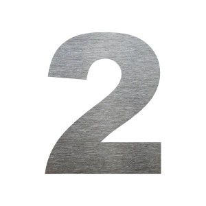 Número ACM ''2'' Aço Escovado 6CM NUMERAL