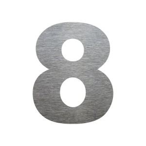 Número ACM ''8'' Aço Escovado 6CM NUMERAL