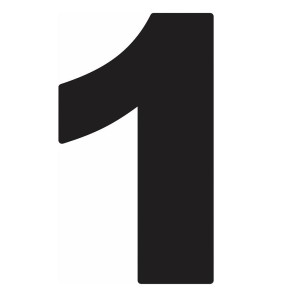 Número ACM ''1'' Preto 125MM NUMERAL