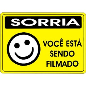 Placa Sinalizadora Sorria Amarelo ACESSO