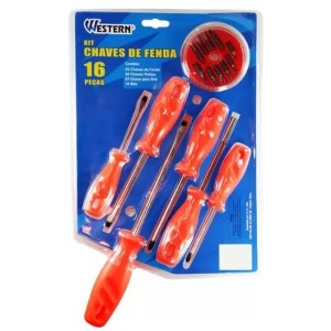Jogo de Chave Fenda e Bits C/16 WESTERN